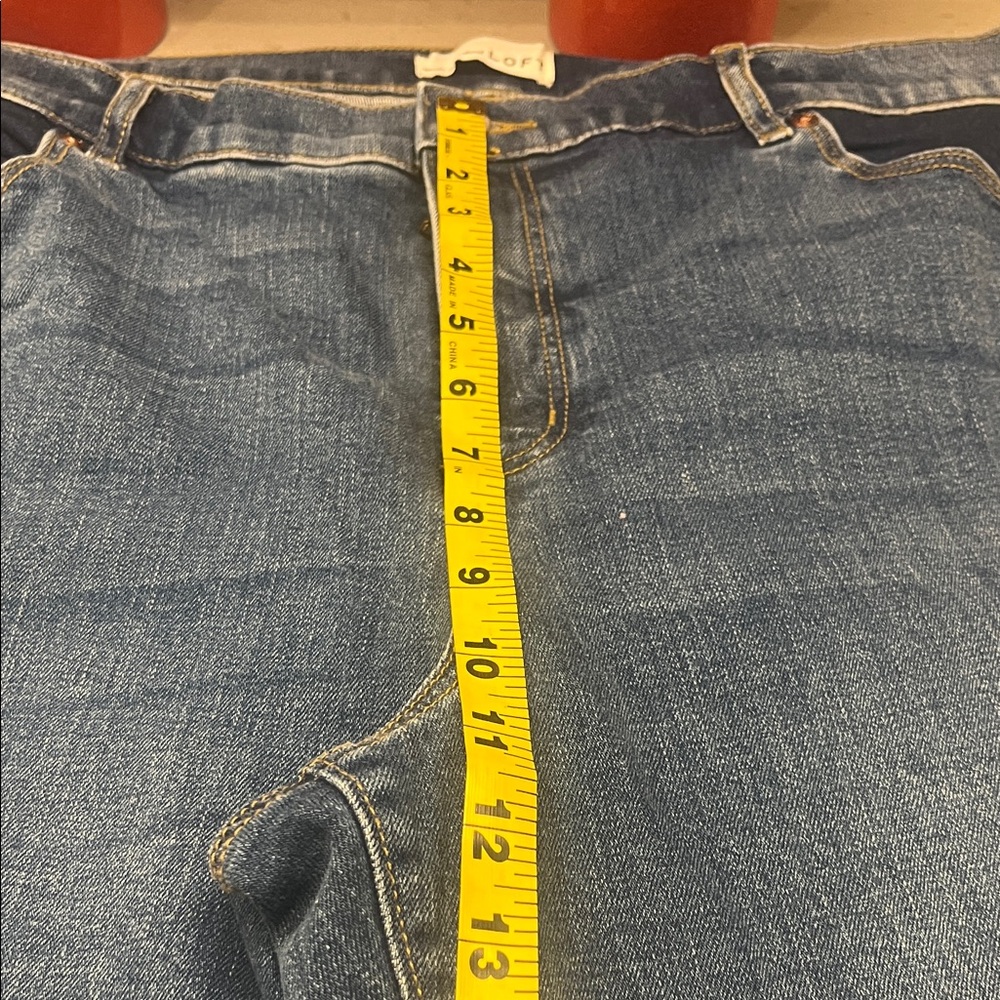 LOFT patchwork the Girlfriend cuff Jeans - image 12